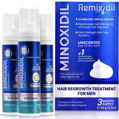 Rida Remixidil foam bottle for easy at home scalp treatment with measured dosing.