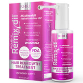 Rida Hair Research Institute 2% Minoxidil women bottle for daily scalp application and regrowth support.