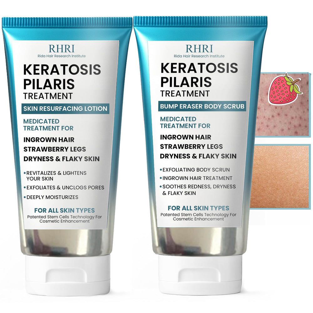 Rida KP Bump Eraser Body Scrub demonstrates smoothing, hydrating texture on skin.