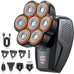 RieZanthic head shaver with 7D technology contours scalp for a close, comfortable shave