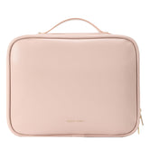 RIGHT AWAY travel toiletry bag in pink showing large capacity for full-size toiletries