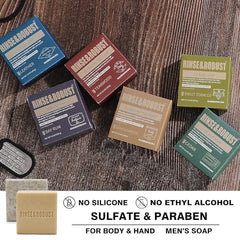 Rinse & Robust walnut scrub bar provides gentle exfoliation for smooth skin