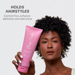 Rizos Curls Strong Hold Gel hand-dispense demonstrates easy styling.
