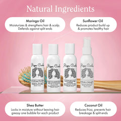 Rizos Curls curl cream application defines curls with bounce and shine, no crunch.