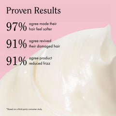 Rizos Curls Vitamin C Hair Repair Mask in shower application demonstrates easy distribution.