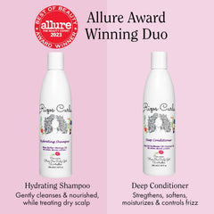 Rizos Curls Deep Conditioner tub open highlights nourishing detangling for easier styling.
