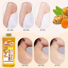 Rliolouo Soft 7 turmeric oil ingredients close-up with ginger and plant oils