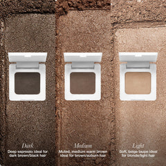 RMS Beauty Back2Brow shade-range close-up for matching hair color.