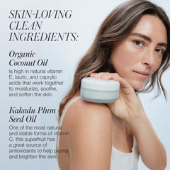 RMS Beauty Coconut Clean Cleansing Balm silky emollient texture softens skin without residue.