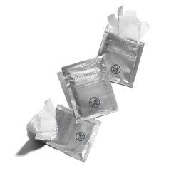 RMS Beauty makeup remover wipes eco-packaging highlight sustainable materials.
