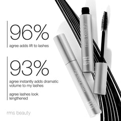 RMS Beauty Straight Up Mascara black pigment swatch for dramatic lash definition
