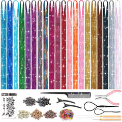 ROADPLUM Hair Tinsel Kit packaging showcases the full DIY-ready toolkit