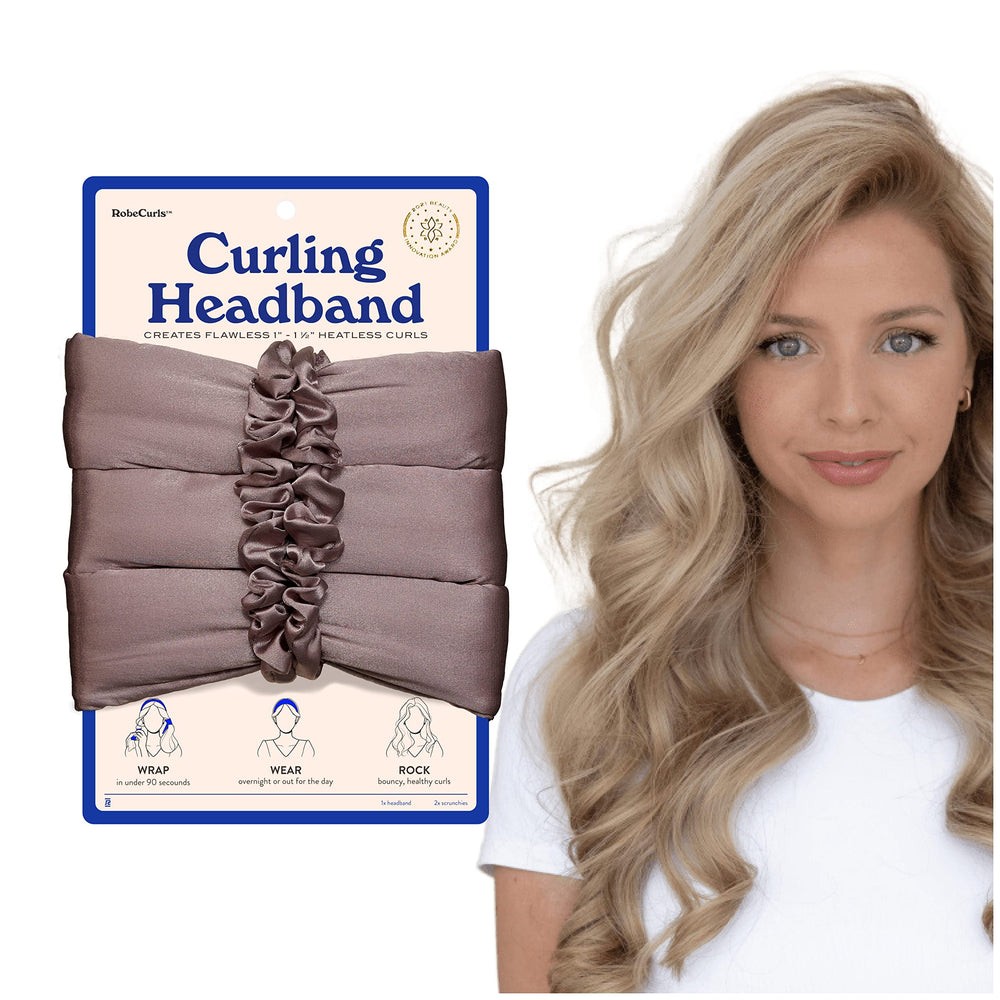 RobeCurls Original heatless curler set assembly with secure overnight wire lock.