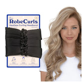 RobeCurls Original heatless headband in use for secure overnight curls and gentle styling