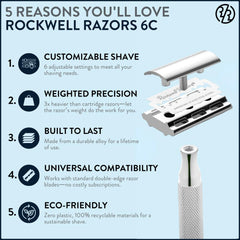Rockwell Razors 6C adjustable settings dial shows personalized shave options