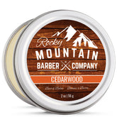 Rocky Mountain Barber Beard Balm con fragancia cedro real para cuidado diario de la barba.