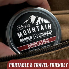 Rocky Mountain Barber saffron and citrus scent note for a fresh masculine aroma