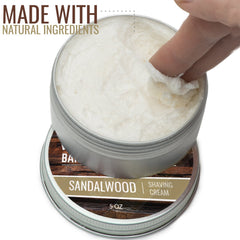 Rocky Mountain Barber water-based shaving cream promotes a smooth shave