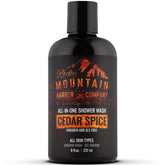 Rocky Mountain Cedar Spice all-in-one bottle for convenient daily grooming.