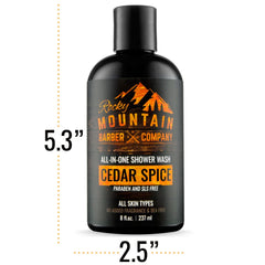 Rocky Mountain Cedar Spice foamy-lather demonstrates rich cleansing and refreshing feel.