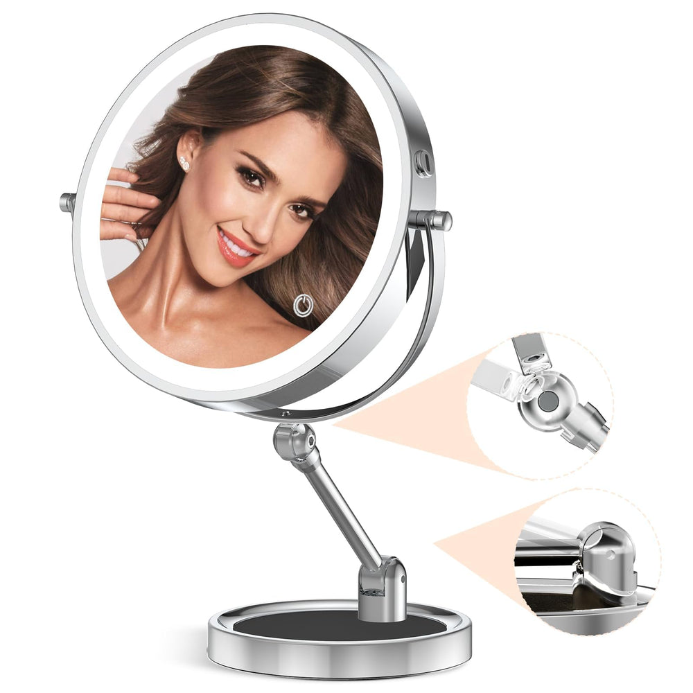 Rocollos 9in makeup mirror wide view for seamless grooming sessions.