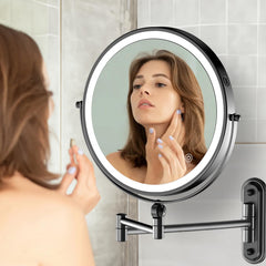 Rocollos rechargeable LED mirror with 4000mAh battery for cordless flexibility
