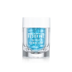 Rodan + Fields redefine intensive renewing serum bottle front shows smoother-looking skin.