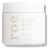 Roe Wellness Stretch Mark Cream bottle applying to skin for hydration and elasticity.