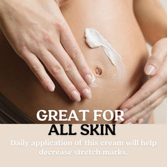 Roe Wellness Stretch Mark Cream texture close-up showing non-greasy, quick absorption.