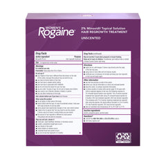 Rogaine lifestyle image of woman applying solution to scalp for fuller-looking hair
