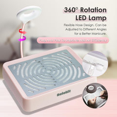 Rolokit nail dust collector with 40W motor captures dust efficiently