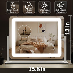 ROLOVE vanity mirror demonstrates 10X magnification for precise makeup and skincare tasks.