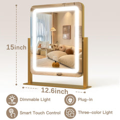ROLOVE led makeup mirror dimmed light option helps adjust mood and task lighting