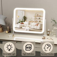 ROLOVE mirror with dimmable LED for personalized brightness