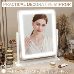 ROLOVE makeup mirror with 3-color lighting demonstrates warm, natural, and cool tones.