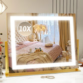 ROLOVE vanity mirror with lights 22x18 shows a full-face view for precise makeup