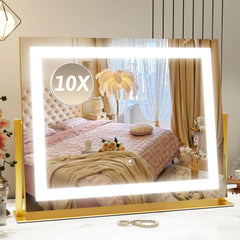 ROLOVE vanity mirror with lights 22x18 shows a full-face view for precise makeup