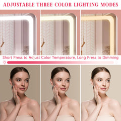 ROLOVE vanity mirror with lights warm cool natural modes for versatile lighting.