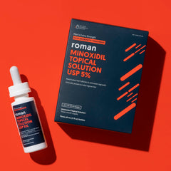 ROMAN minoxidil dropper for precise scalp application and dosing.
