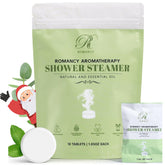 Romancy shower steamers gift-set box; spa-like aromatherapy for daily relaxation.