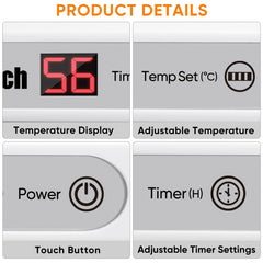 ROMECH 23L hot towel warmer LED display interior view shows consistent warmth for multiple towels