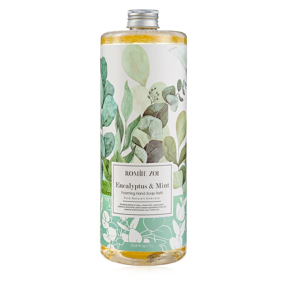 ROMIIE ZOI bottle front with eucalyptus mint for a refreshing handwash routine