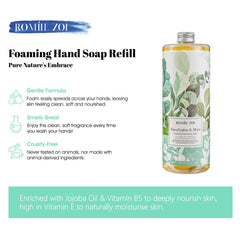 ROMIIE ZOI bottle pouring foam showing smooth, luxurious lather for cleansing