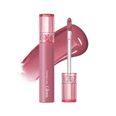 rom&nd Glasting Color Gloss 04 Grapy Way close-up shows glassy shine and smooth lips.
