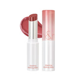 rom&nd Glasting Melting Balm Kaya Fig bottle with crystal water-gloss shine and hydration.