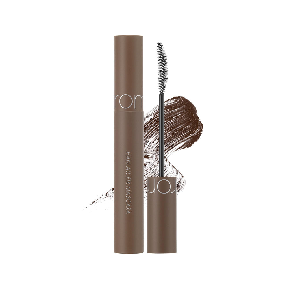 rom&nd Han All Fix Mascara L03 wand closeup for precise application and natural lift.