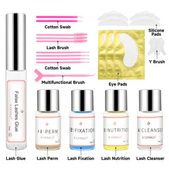 RONKIE Lash Lift Kit easy-application steps illustrating quick at-home routine.