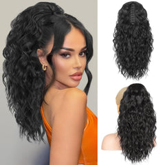 RONTAYA pony tail extension in black with claw clip for natural volume