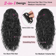 RONTAYA soft synthetic hair 18in clip-in ponytail feels lightweight