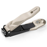 ROOOG No Mess Nail Clippers with Catcher front view shows mess-free trimming